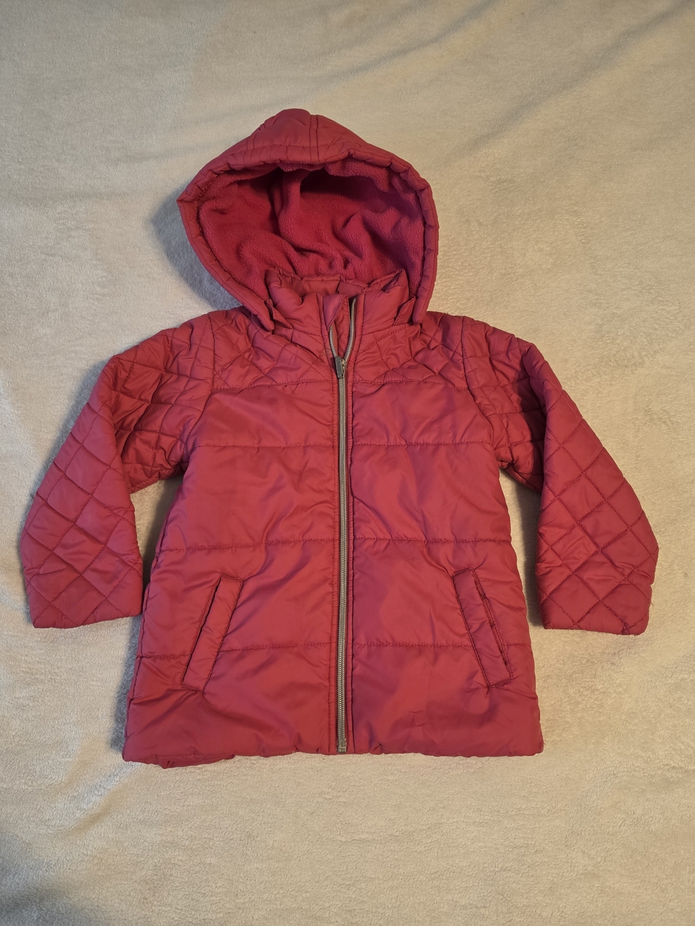 Kids Puffer Jacket - Pink Removable Hood Beebay 3/4